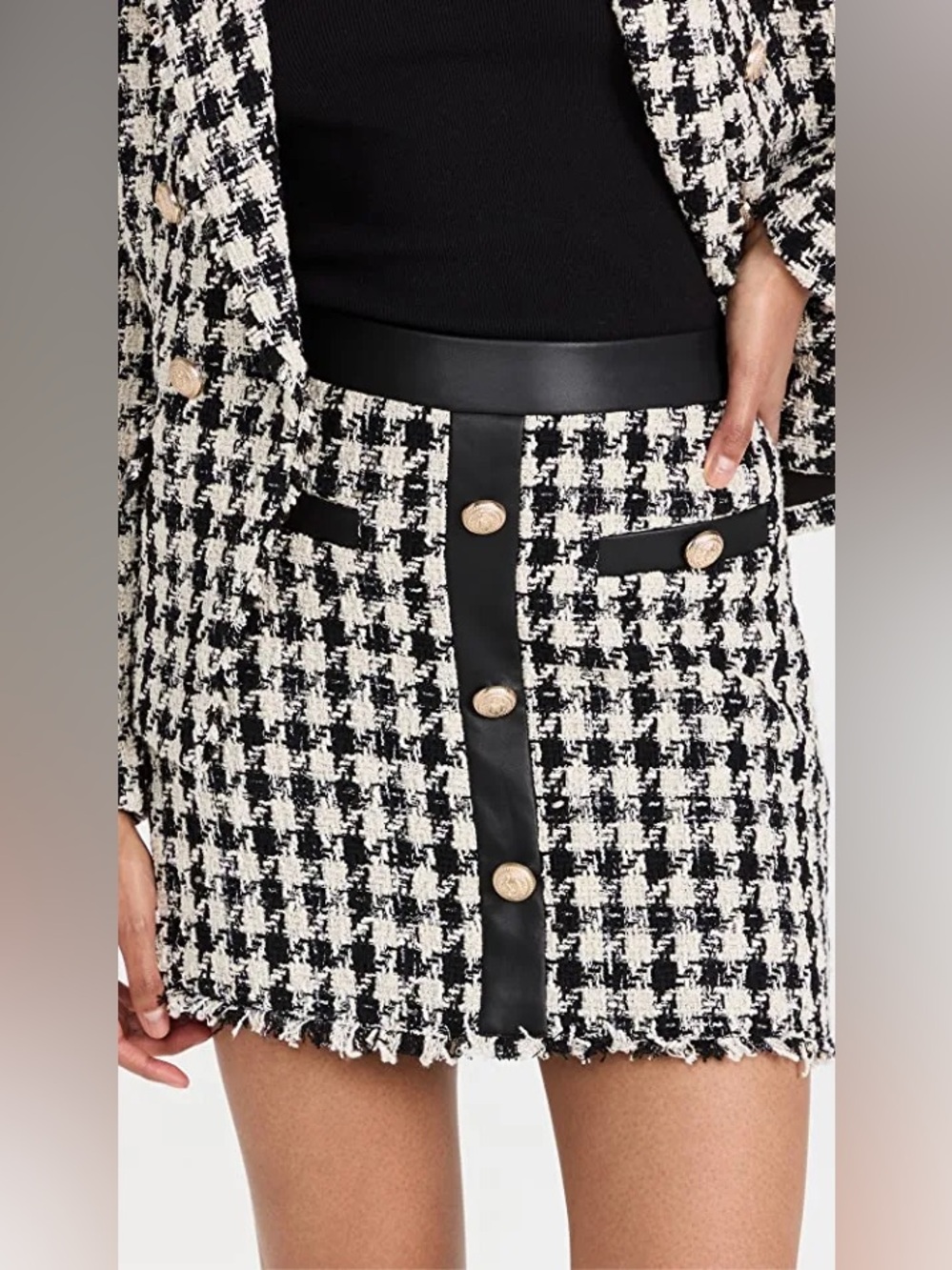 Generation Love Asher Tweed Houndstooth Skirt
